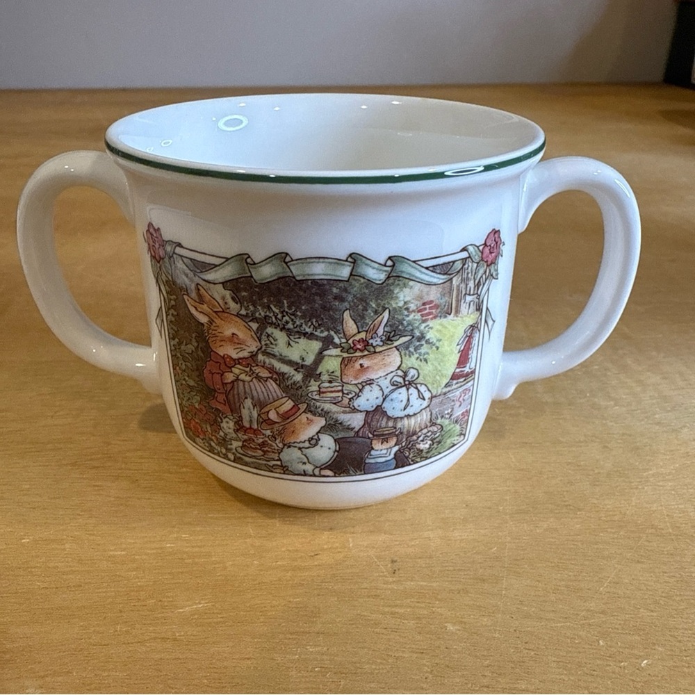 Villeroy & Boch Bunny Picnic Rabbit 1994 Whimsical Double-Handled Mug